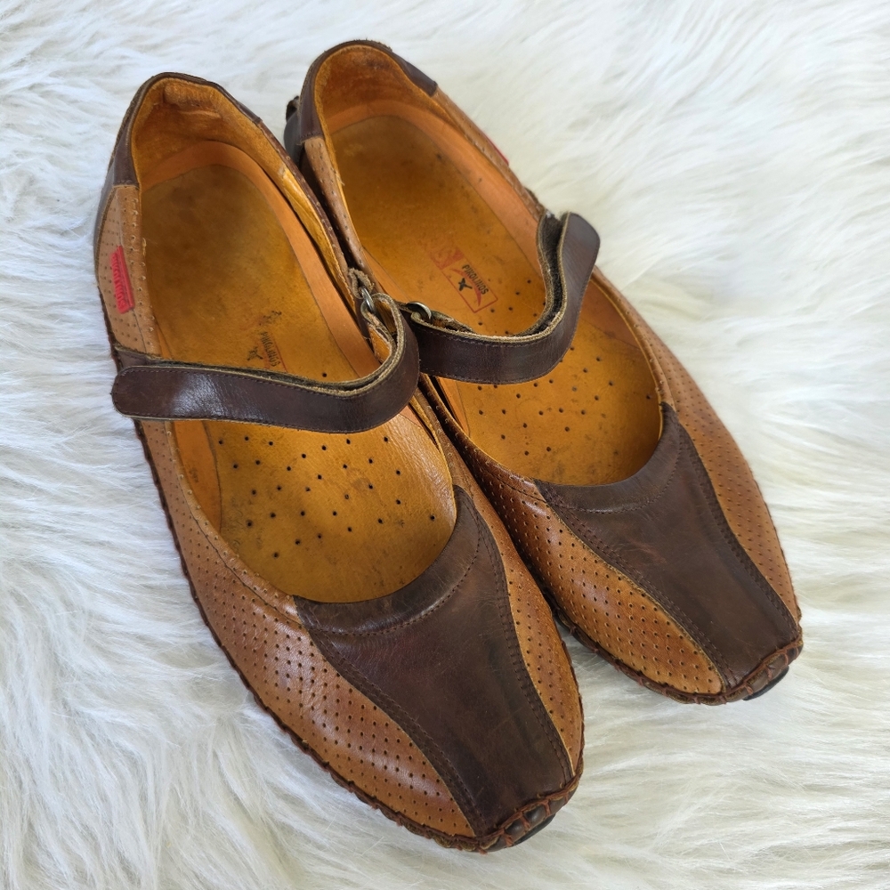 PIKOLINOS Two-Tone Brown Women's Loafers Size 38 US 8